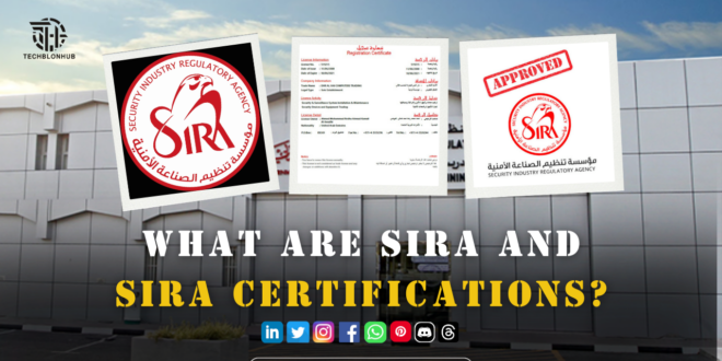 A SIRA-certified CCTV installer setting up security cameras in a Dubai office, ensuring compliance with safety standards.