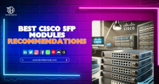 A selection of Cisco SFP modules displayed for purchase, showcasing various models like the SFP-10G-SR and GLC-LH-SMD.