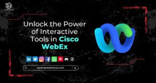 Banner showcasing interactive tools in Cisco WebEx with the headline 'Unlock the Power of Interactive Tools' by Techblonhub.